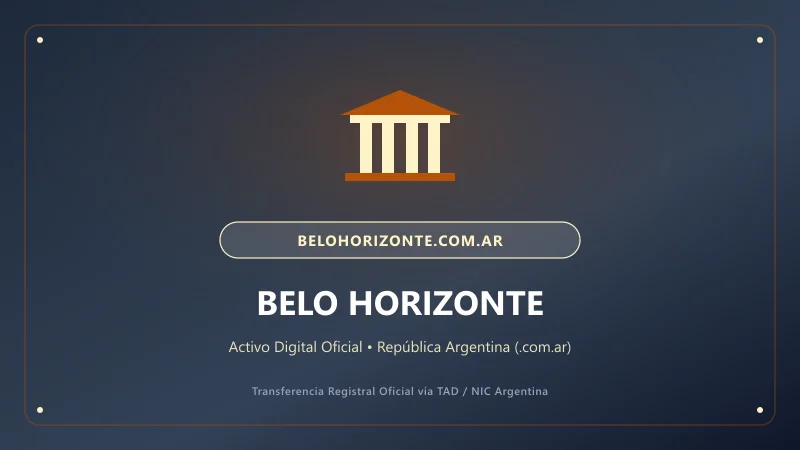 Identidad visual y presentación comercial del nombre de dominio belohorizonte.com.ar en venta